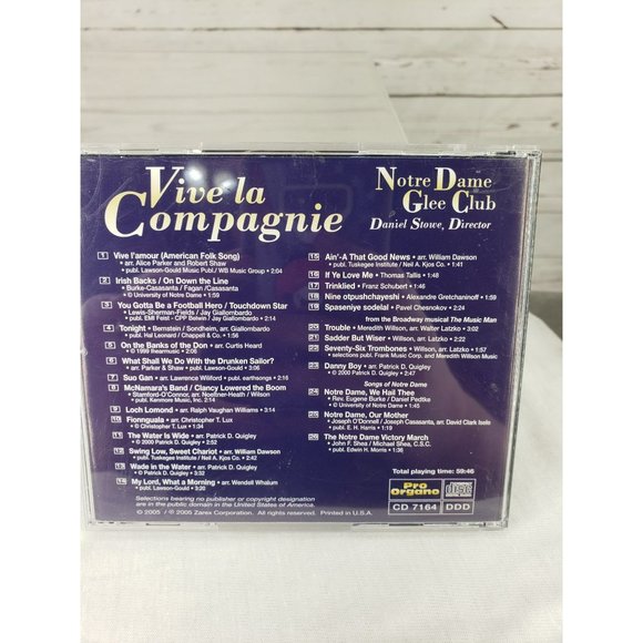 Vive La Compagnie Notre Dame Glee Club (CD, 2005, Pro Organo) Daniel Stowe - Picture 5 of 6
